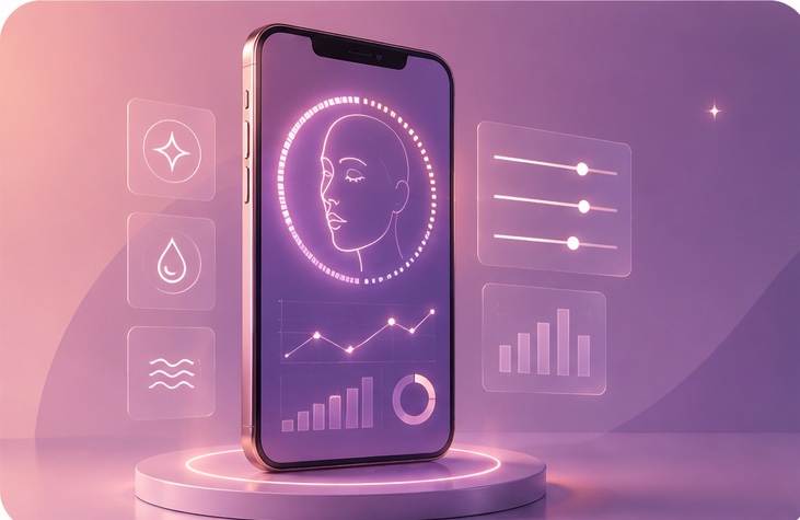 Phone with face-scan analysis interface